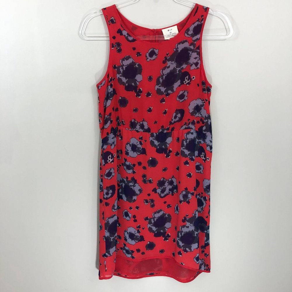 Pins and Needles Red Floral Chiffon Dress XS‎